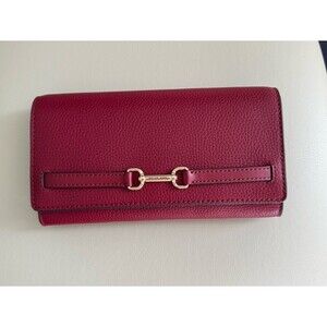 Michael Kors Carson Large leather convertible wallet/crossbody bag cherry